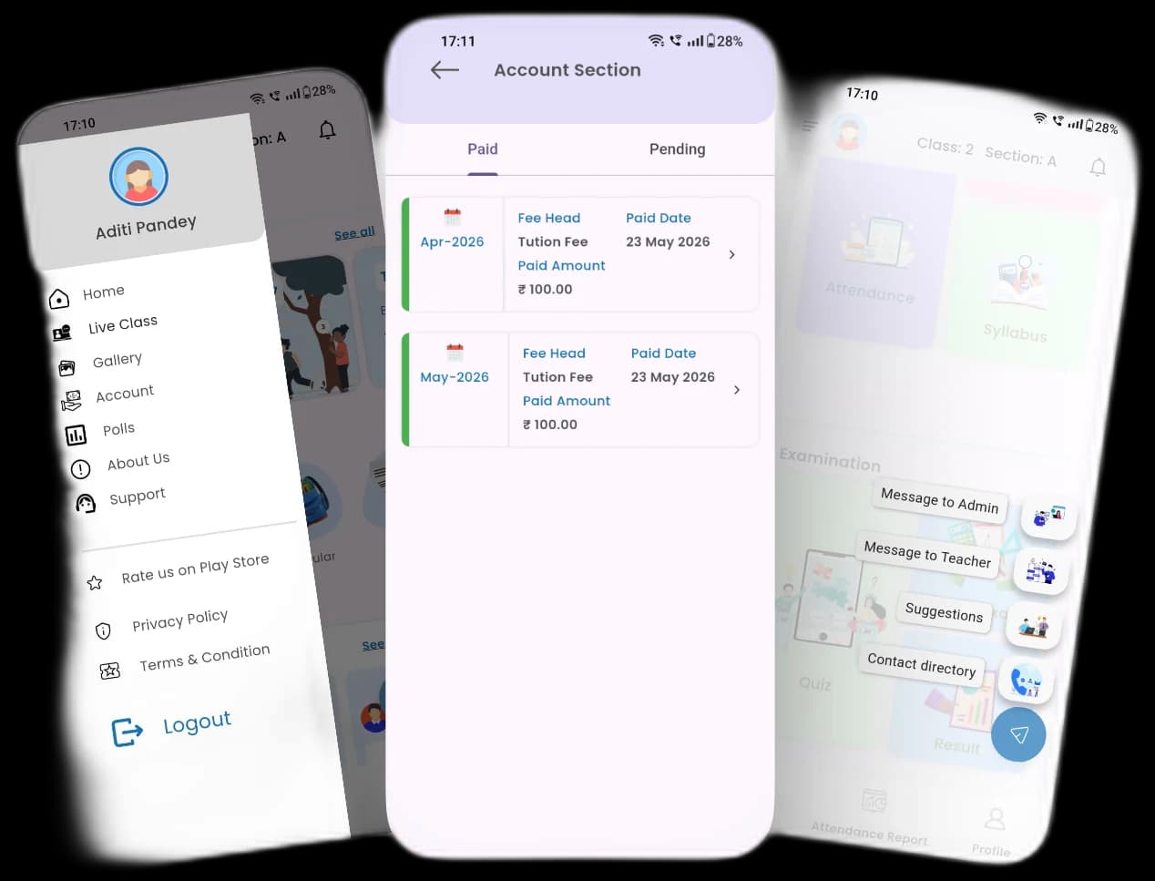 Product screen