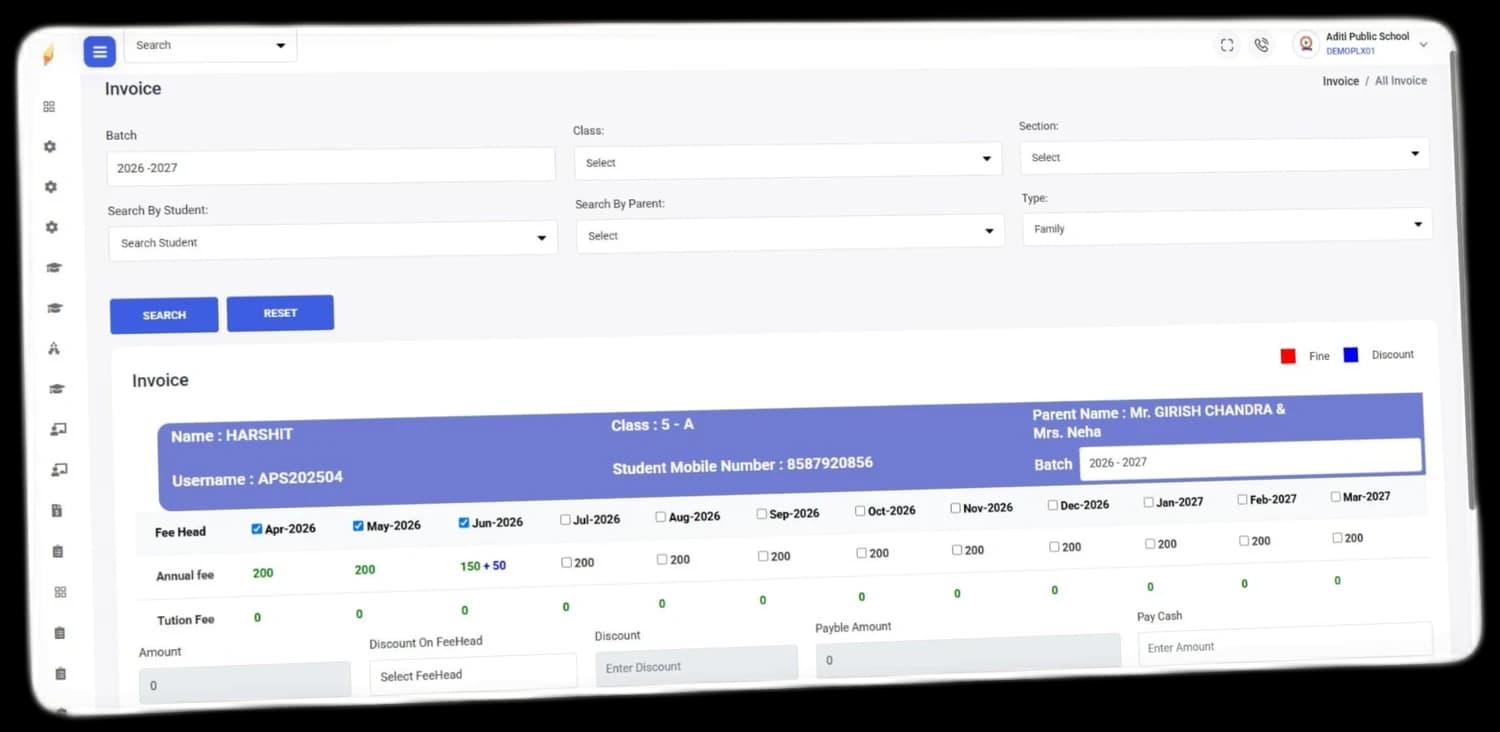 Fee Collection & Invoicing