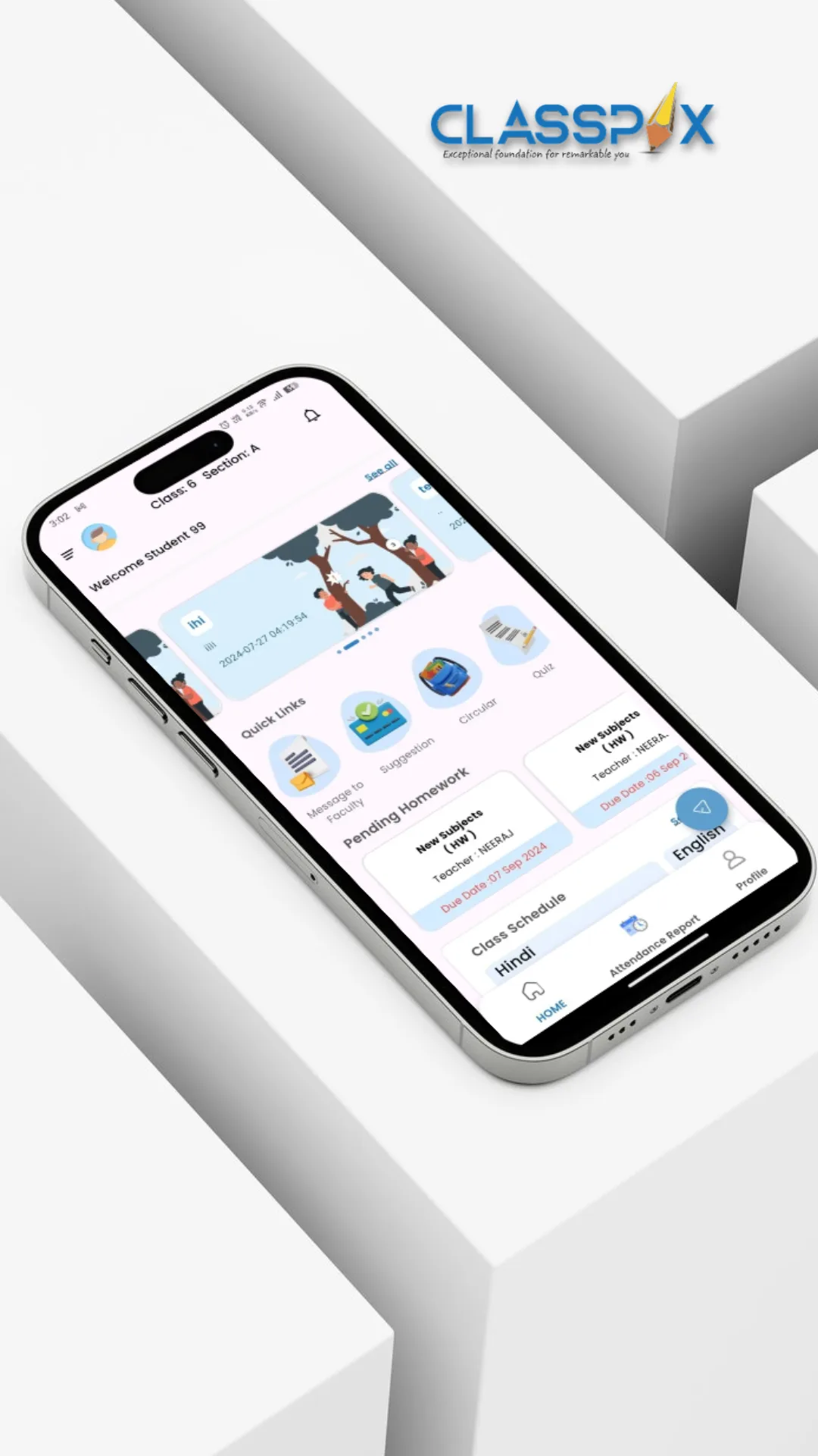 ClassPLX app on a phone